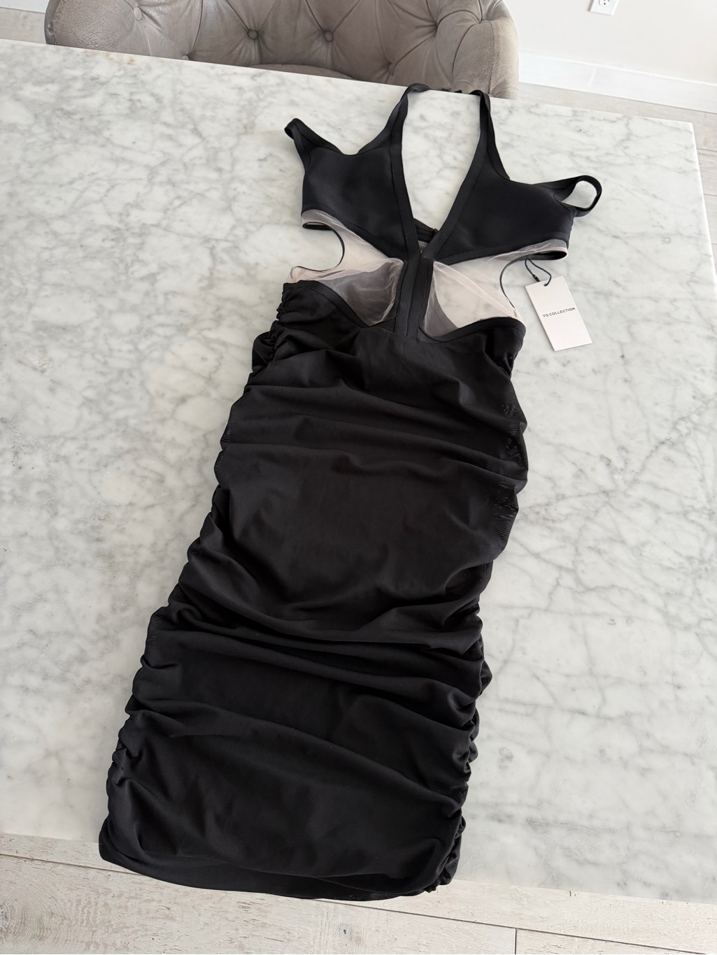 Yg Collection Freya Mesh Halter Dress Size Small Black New With Tags — image 3 of 8